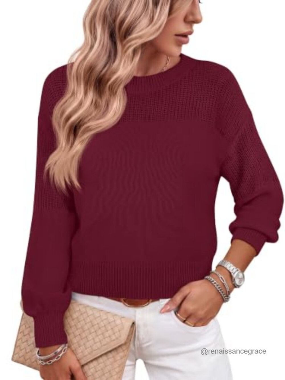 ANRABESS Women's Fall Cropped Long Sleeve Sweaters